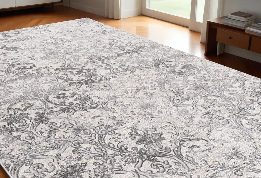 Cream Toile Power Loom Area Rug Photo 1