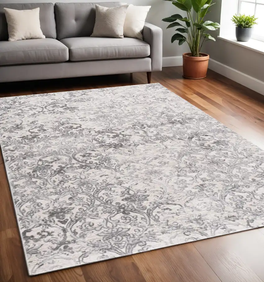 Cream Toile Power Loom Area Rug Photo 1