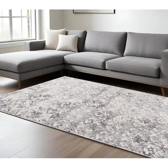 Cream Toile Power Loom Area Rug Photo 1