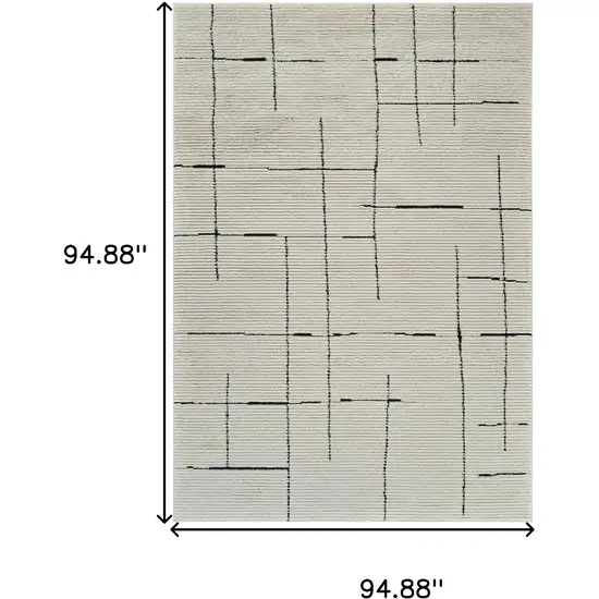 Cream and Green Abstract Distressed Area Rug Photo 5