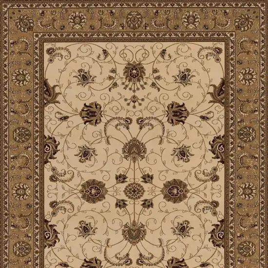 Beige And Ivory Oriental Area Rug Photo 6