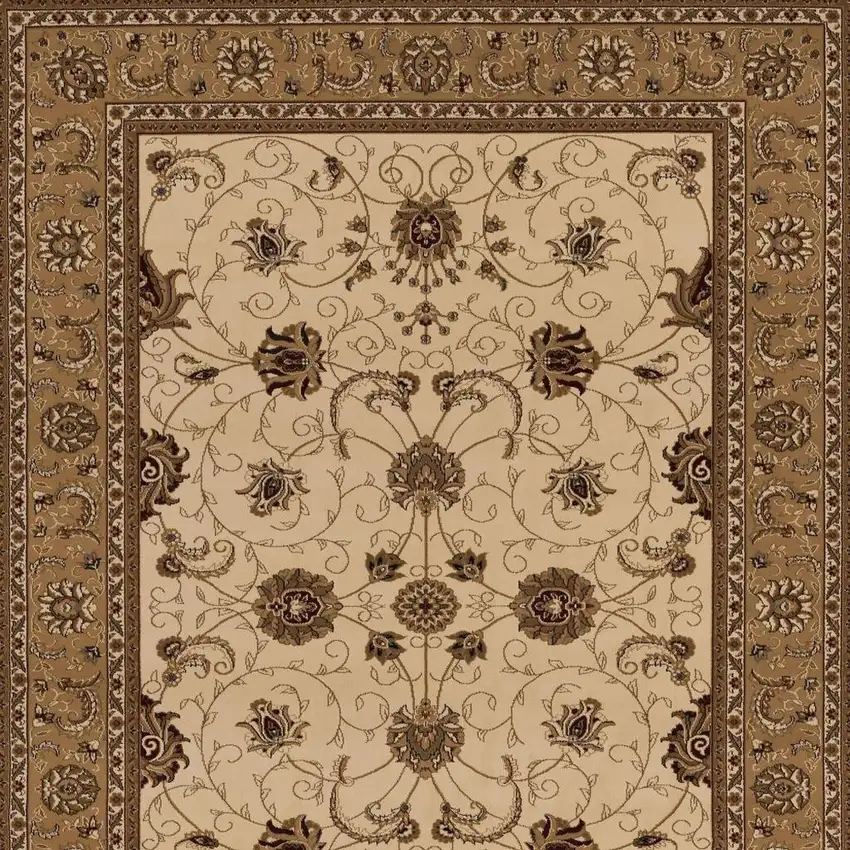 Beige And Ivory Oriental Area Rug Photo 6