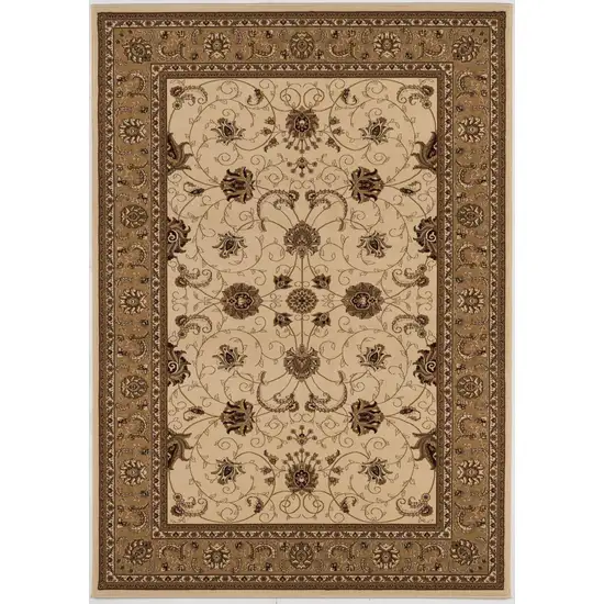 Beige And Ivory Oriental Area Rug Photo 2