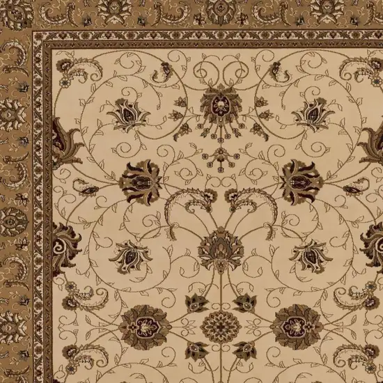 Beige And Ivory Oriental Area Rug Photo 7