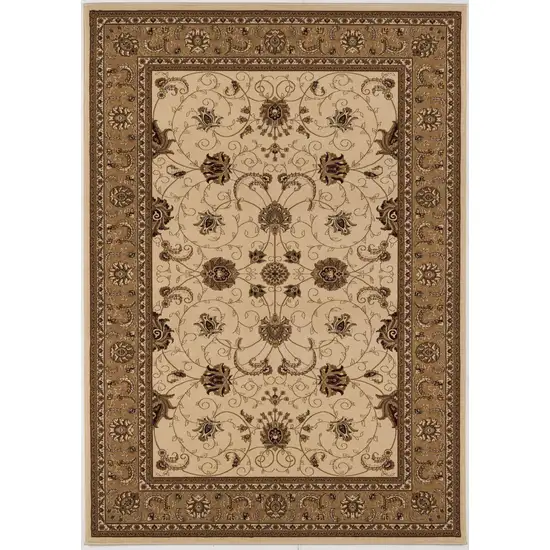 Beige And Ivory Oriental Area Rug Photo 4