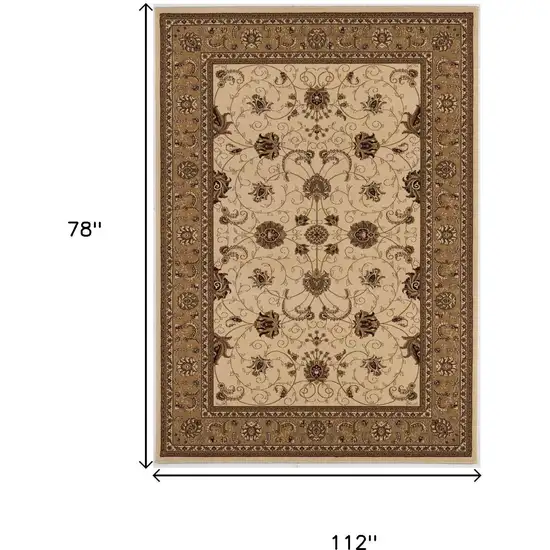 Beige And Ivory Oriental Area Rug Photo 8