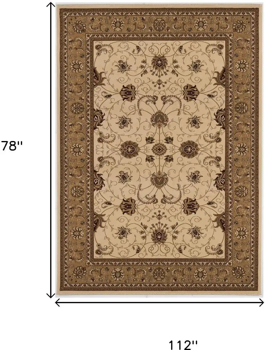 Beige And Ivory Oriental Area Rug Photo 8