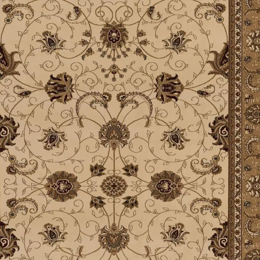 Beige And Ivory Oriental Area Rug Photo 3