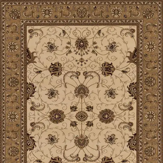 Beige And Ivory Oriental Area Rug Photo 4