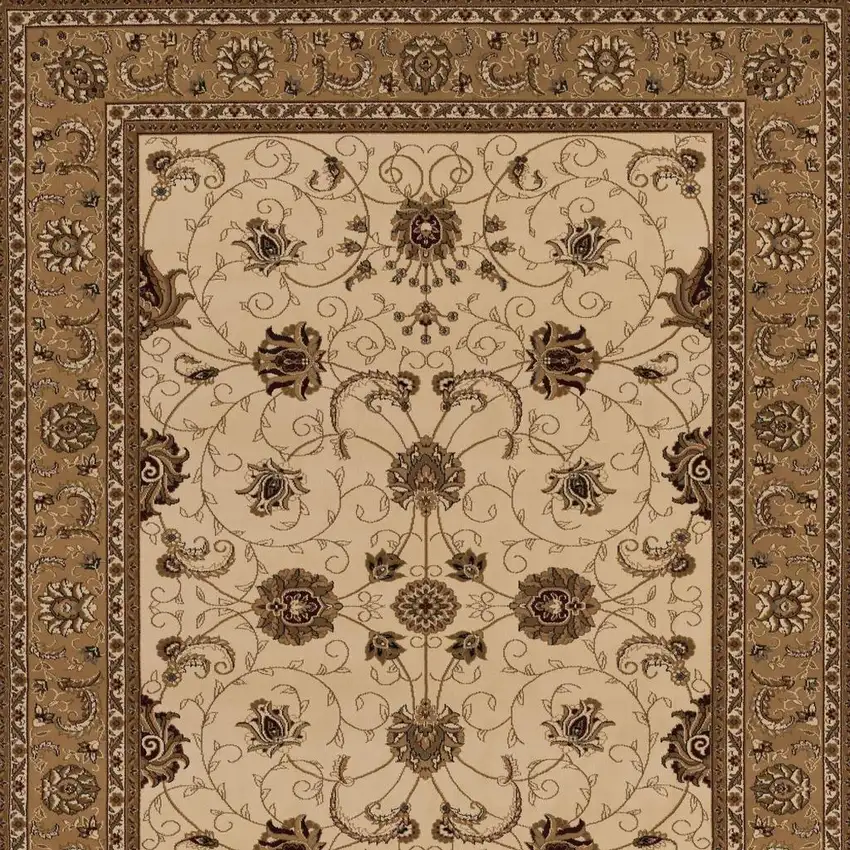 Beige And Ivory Oriental Area Rug Photo 4