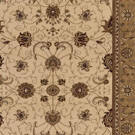 Beige And Ivory Oriental Area Rug Photo 5