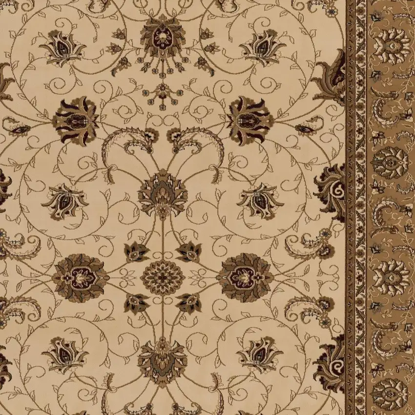 Beige And Ivory Oriental Area Rug Photo 5