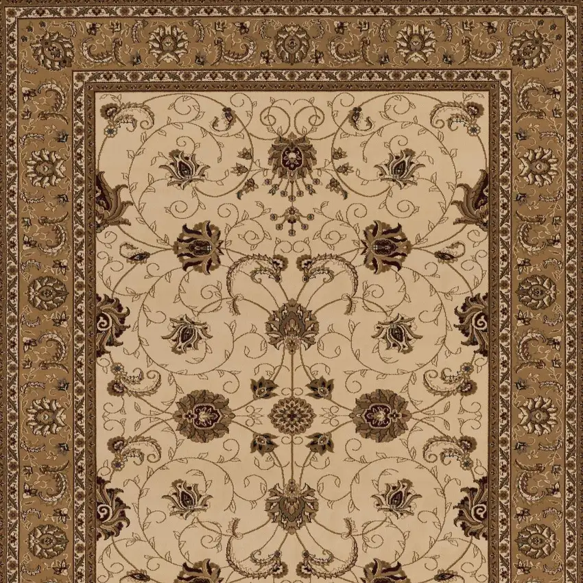 Beige And Ivory Oriental Area Rug Photo 7