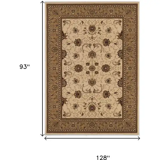 Beige And Ivory Oriental Area Rug Photo 7
