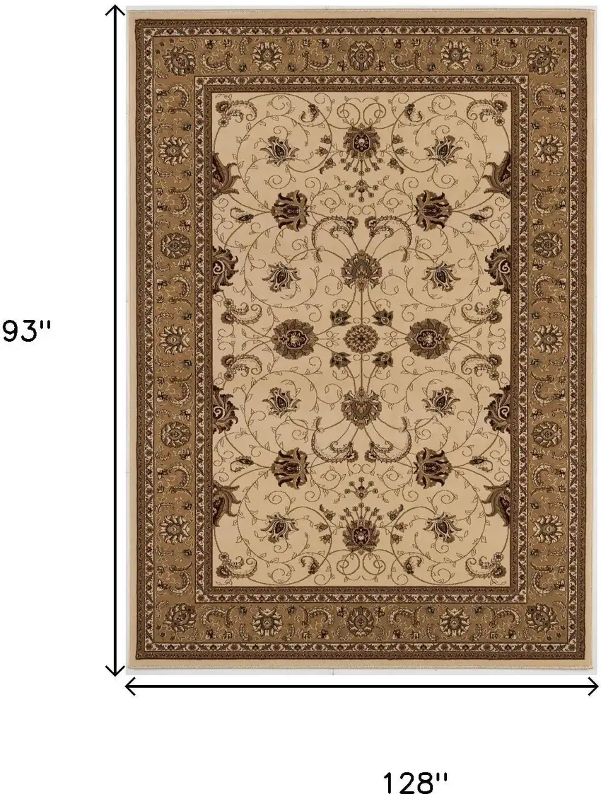 Beige And Ivory Oriental Area Rug Photo 7