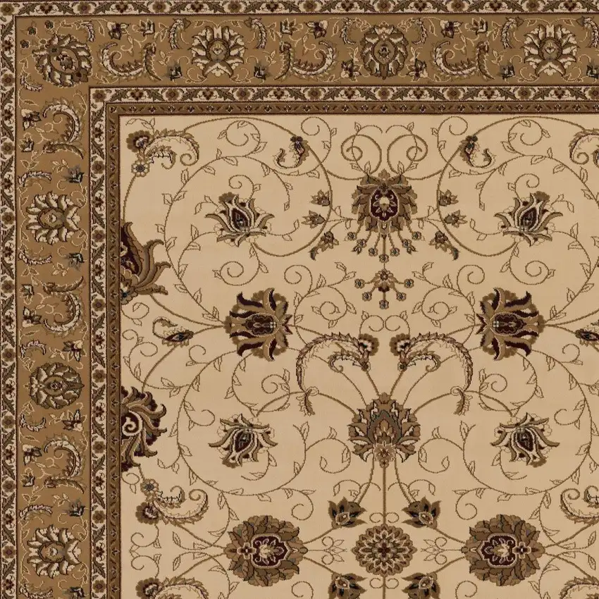 Beige And Ivory Oriental Area Rug Photo 5