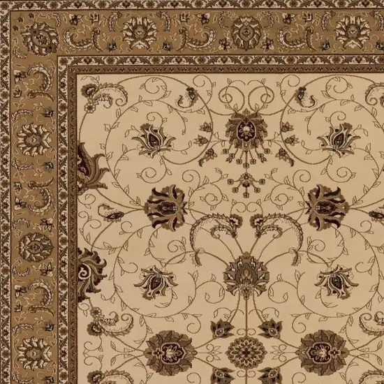 Beige And Ivory Oriental Area Rug Photo 5