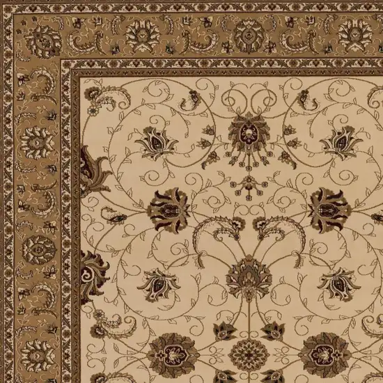 Beige And Ivory Oriental Area Rug Photo 3