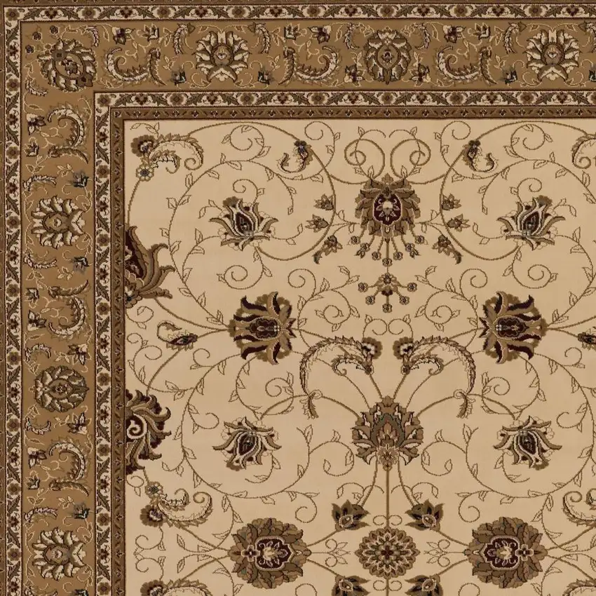 Beige And Ivory Oriental Area Rug Photo 3
