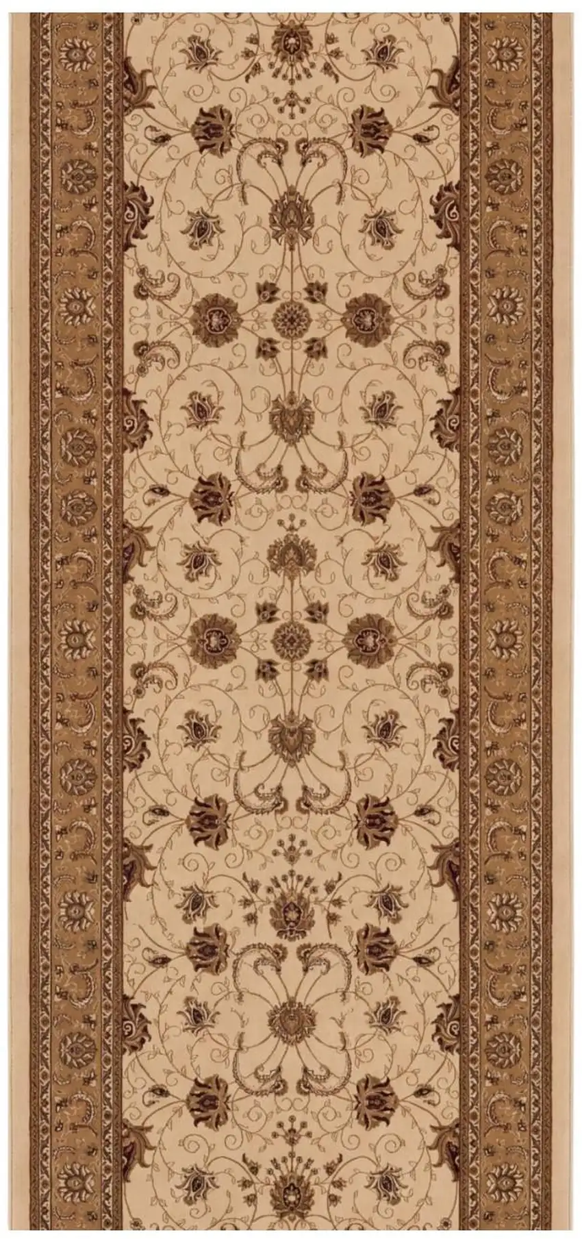 10' Beige And Ivory Oriental Runner Rug Photo 2