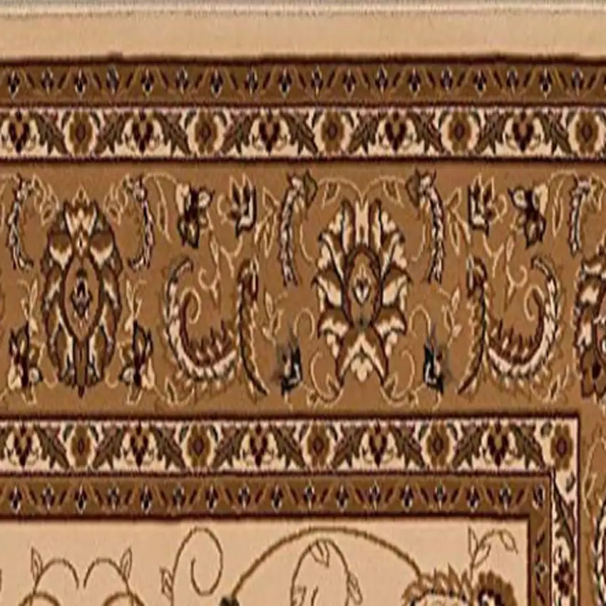 13' Beige And Ivory Oriental Runner Rug Photo 6