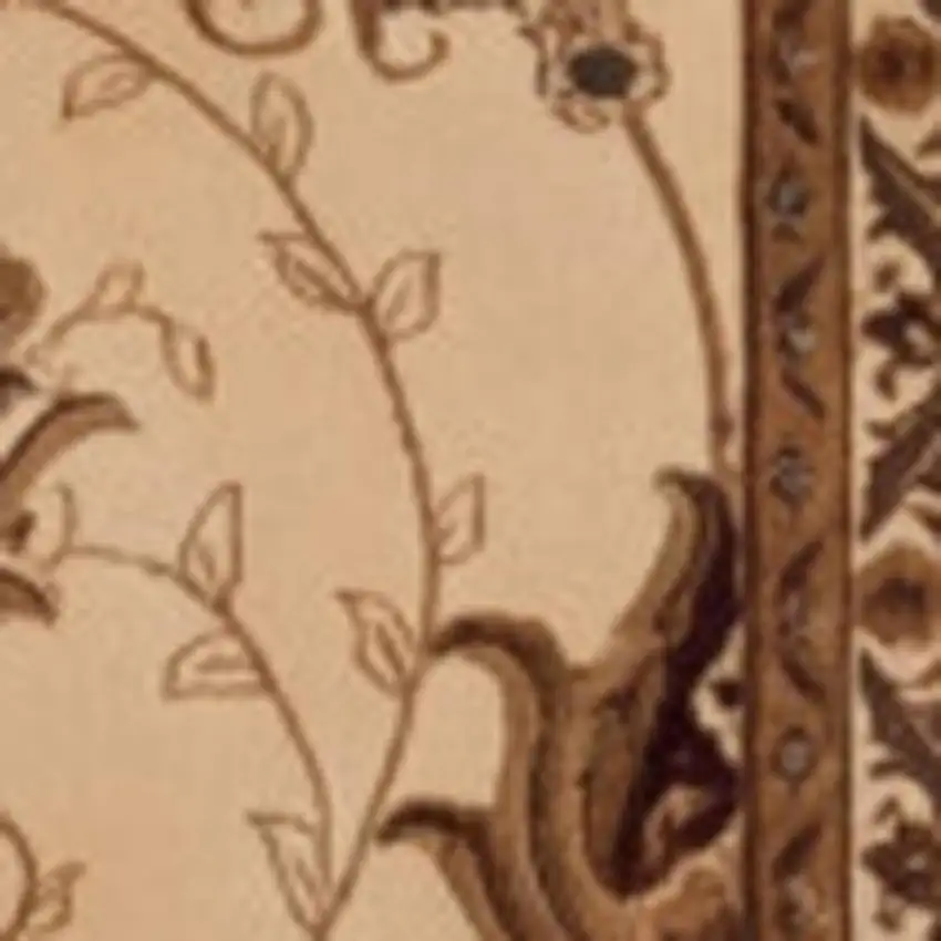 15' Beige And Ivory Oriental Runner Rug Photo 4
