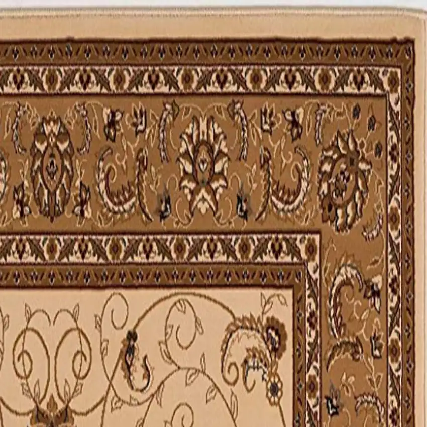 20' Beige And Ivory Oriental Runner Rug Photo 7
