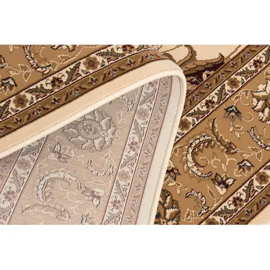 20' Beige And Ivory Oriental Runner Rug Photo 7
