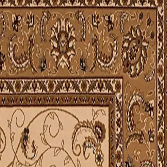 20' Beige And Ivory Oriental Runner Rug Photo 6