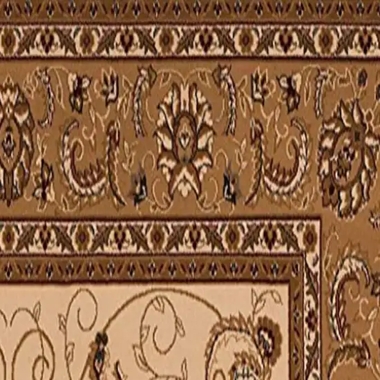 13' Beige And Ivory Oriental Runner Rug Photo 6
