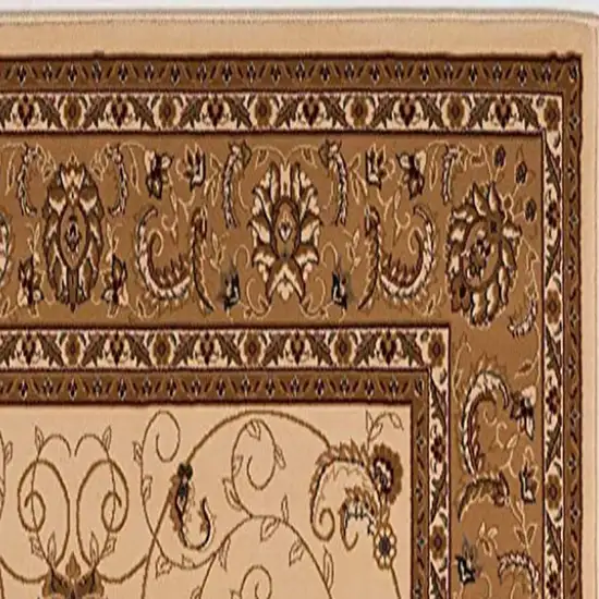 13' Beige And Ivory Oriental Runner Rug Photo 7