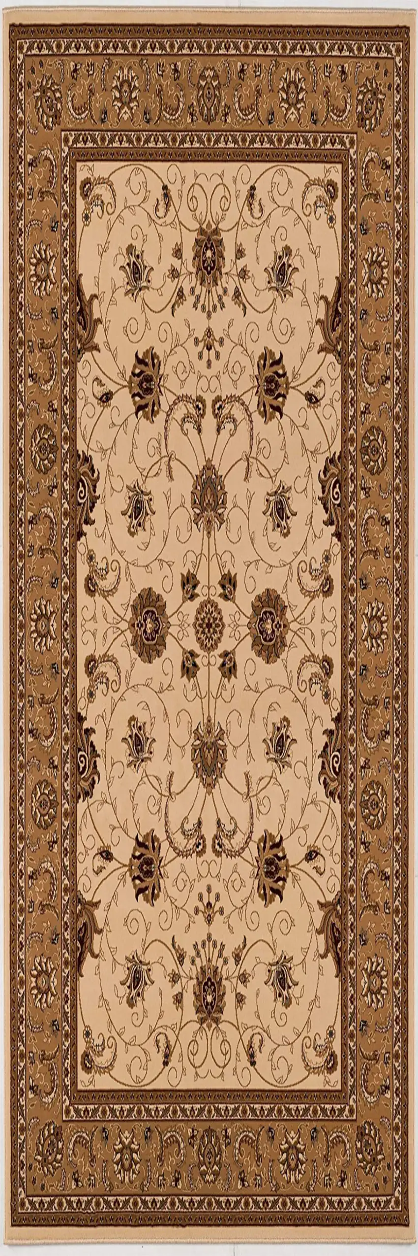 20' Beige And Ivory Oriental Runner Rug Photo 6