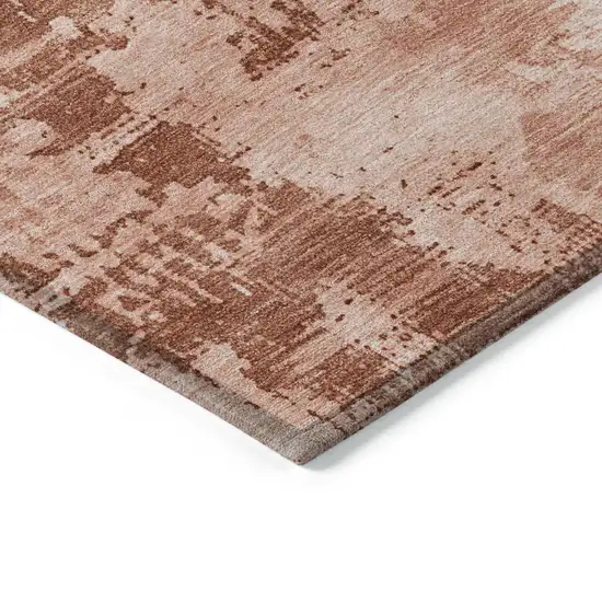 Crimson And Ivory Abstract Washable Indoor Outdoor Area Rug Photo 4