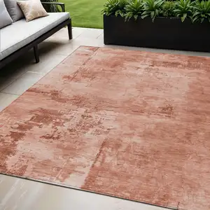 Photo of Crimson And Ivory Abstract Washable Indoor Outdoor Area Rug
