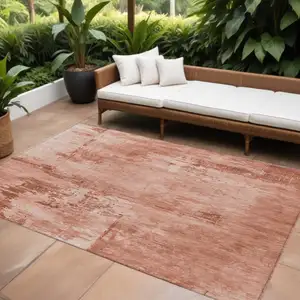 Photo of Crimson And Ivory Abstract Washable Indoor Outdoor Area Rug