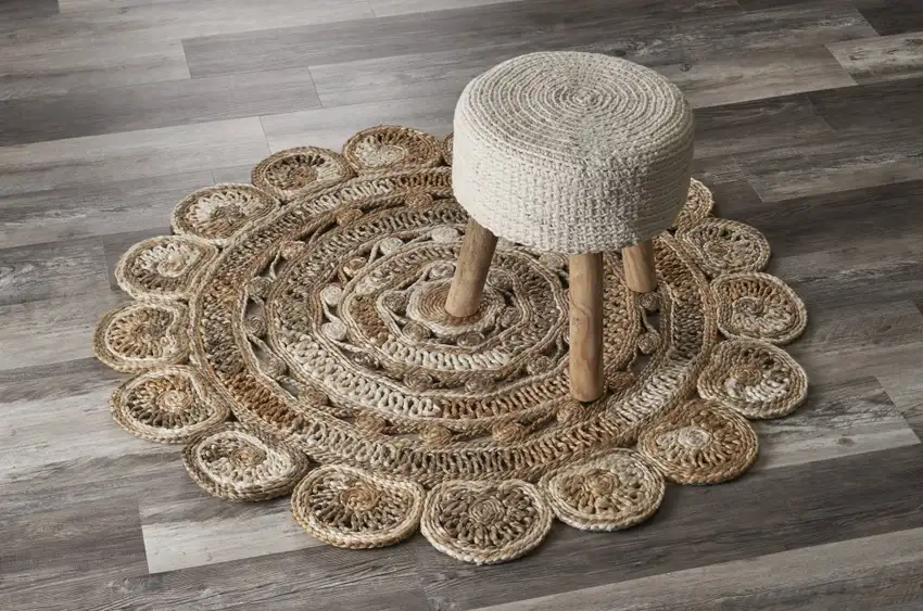 Daisy Geometric Multicolored Boutique Jute Rug Photo 7