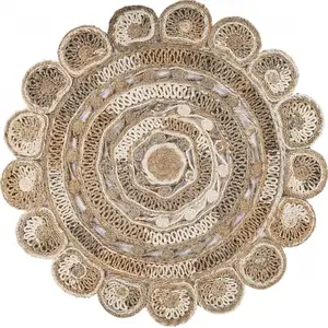 Photo of Daisy Geometric Multicolored Boutique Jute Rug