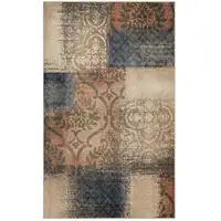 Photo of Damask Distressed Stain Resistant Area Rug