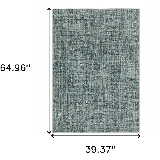 Dark Blue Light Blue Grey Ivory And Beige Abstract Power Loom Stain Resistant Area Rug Photo 3