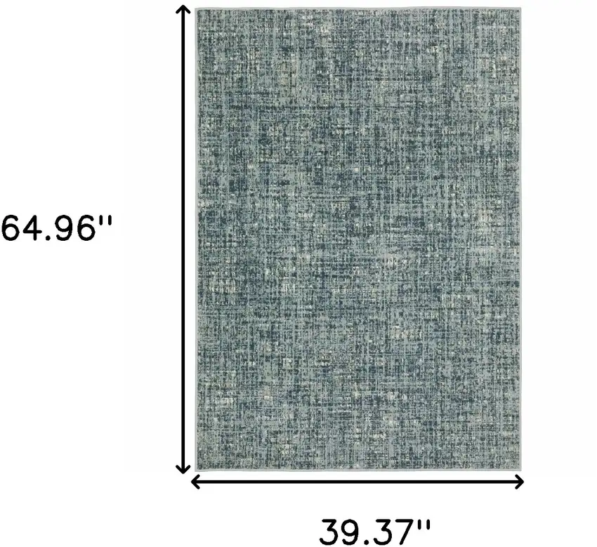 Dark Blue Light Blue Grey Ivory And Beige Abstract Power Loom Stain Resistant Area Rug Photo 3