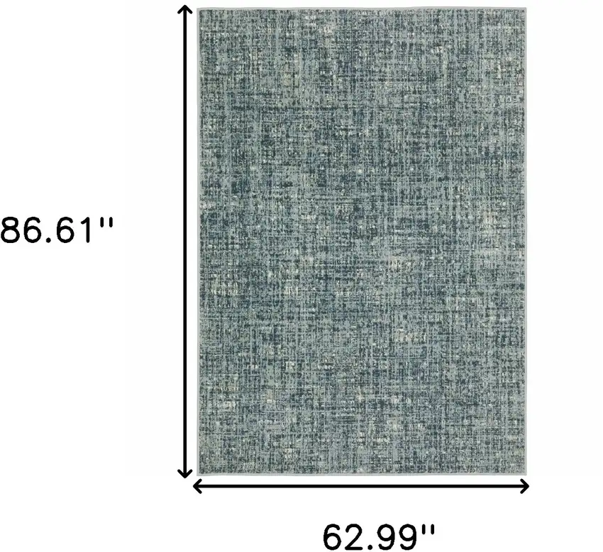 Dark Blue Light Blue Grey Ivory And Beige Abstract Power Loom Stain Resistant Area Rug Photo 3