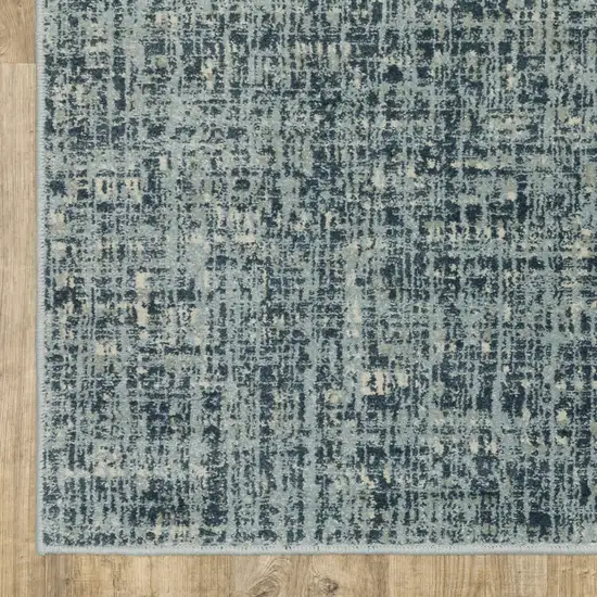 Dark Blue Light Blue Grey Ivory And Beige Abstract Power Loom Stain Resistant Area Rug Photo 3