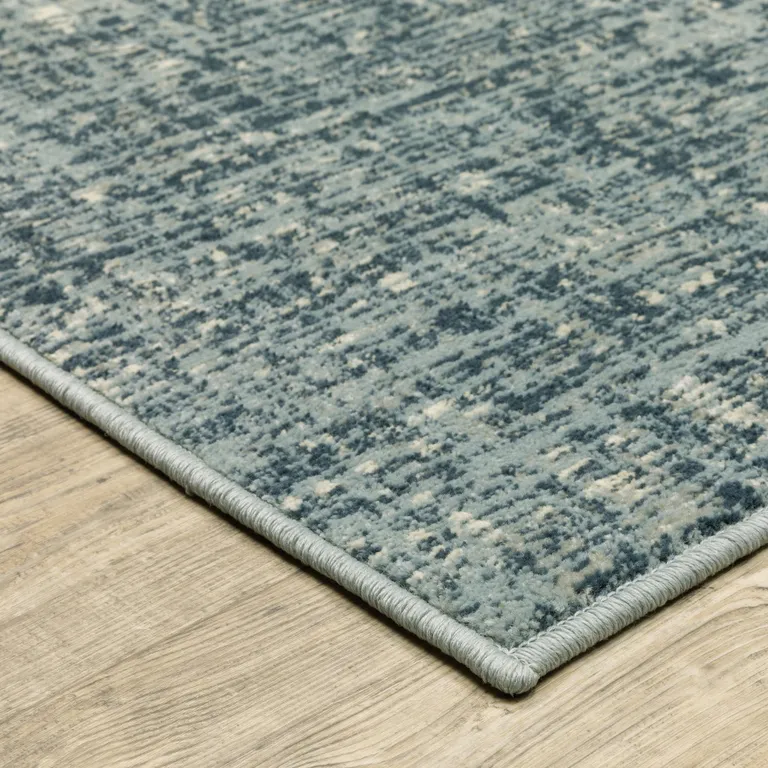 Dark Blue Light Blue Grey Ivory And Beige Abstract Power Loom Stain Resistant Area Rug Photo 4