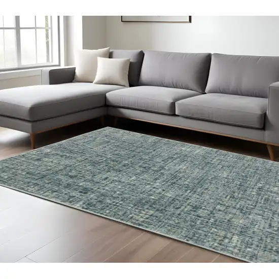 Blue And Beige Abstract Area Rug Photo 1