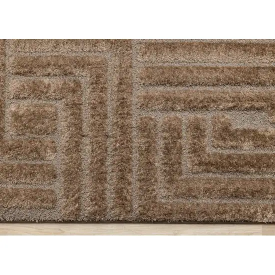 Dark Brown And Brown Geometric Area Rug Photo 9