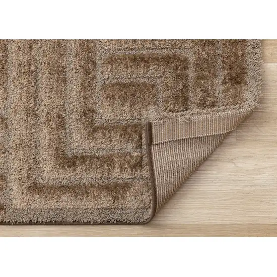 Dark Brown And Brown Geometric Area Rug Photo 8