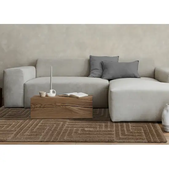 Dark Brown And Brown Geometric Area Rug Photo 5