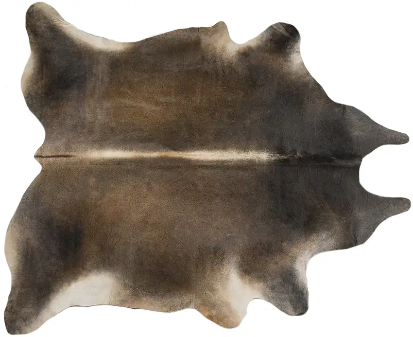 Dark Brown Cowhide Hand Knotted Area Rug Photo 2