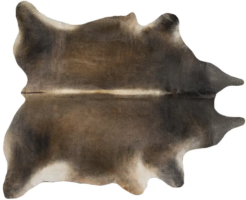 Dark Brown Cowhide Hand Knotted Area Rug Photo 2