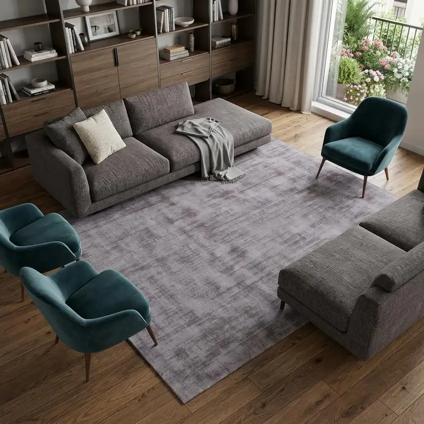 Dark Brown Hand Loomed Area Rug Photo 1
